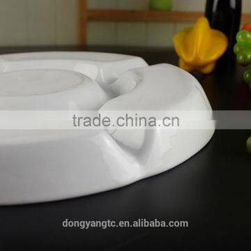 Factory Direct Wholesale White Glazed Ceramic Section Plates photo-6