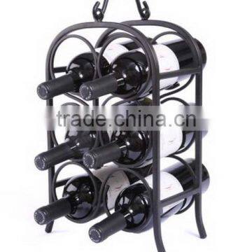 Decrative 6 Bottle Metal Wall Mounted Wine Display Rack photo-4