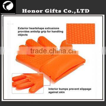 2015 Food Grade BBQ Kitchen Cooking Silicone Oven Gloves With Fingers photo-2