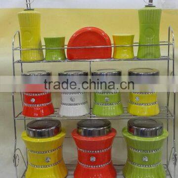 Ceramic Canister With Matal Stand photo-2