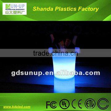 PE plastic change color led ice bucket