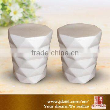Butterfly Patterns White Ceramic Drum Stools photo-5