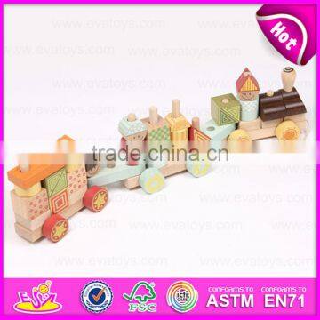 New Intelligence Promotional Children Wooden Pull Blocks Train Toy W05C017 photo-2