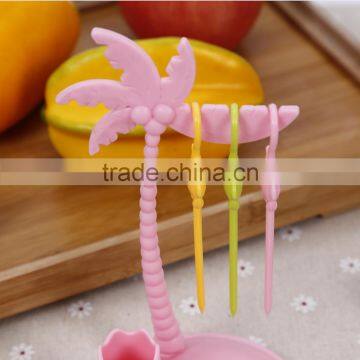 Factory Best Price ABS Colorful Disposable Top Quality Animal Mokey Shape Plastic Fruit Fork photo-4