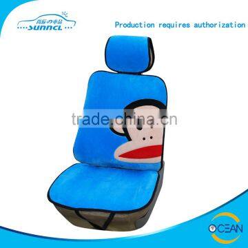 Customized Warm and Soft Micro Fibre Material Fur Car Seat Cushion with Cartoon Embroidery