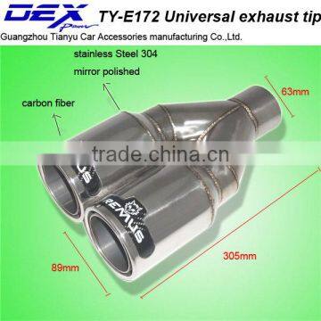 High Quality Auto Part Stainless Steel 304 and Carbon Fiber Universal Double Exhaust Tip photo-3