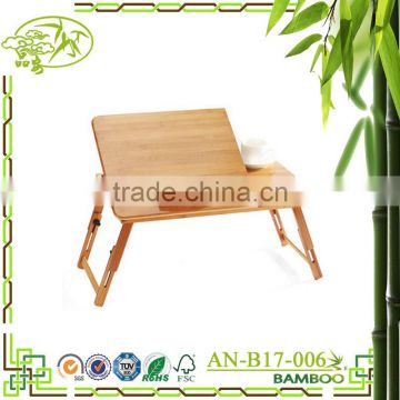 Folding Bamboo Table on Bed for Laptop PC Computer