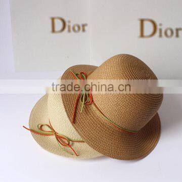 Summer Fashion Bowknot Outdoor Sunshade Straw Hats Dongguan Factory