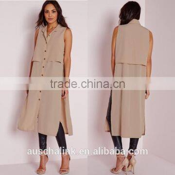 Hot Sale Lady Sleeveless Double Layer Utility Blouse New Patterns photo-6