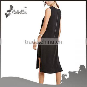 Sleeveless Dress With High Slits and Back Zipper photo-2