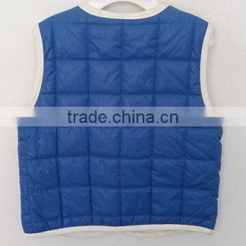 2016 Cool Baby Boys Grids Blue Cotton Ski Waistcoat for Winter photo-2