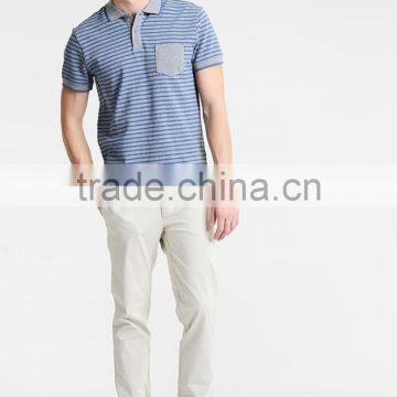 MGOO New Design Two Buttons Mens Polo Shirt Stripe Printing Pique Polo Shirts With Customized Logo photo-4