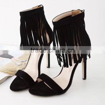 Zm50099b 2017 Summer Europe Women High Shoes Fashion Tasseles Ladies Shoes photo-3