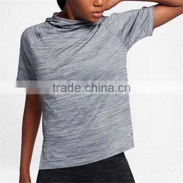 Fashion blank racing shirts wome short sleeve sports t shirts with hood