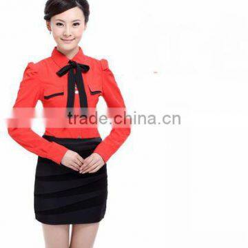 wholesale custom hot sexy long sleeve hotel uniform for waitress