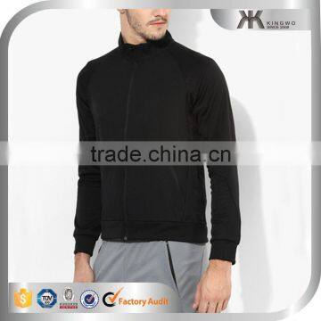 Mens Woven/Knitted Training Jacket Full Zip Tracksuit Plain Black Jacket photo-6