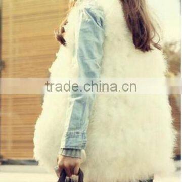 2015 New Fashion Ostrich feather fur coats genuine real natural fur vests