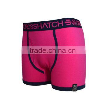 Fashion Newest 100% Cotton Pure Pink Color Boxer Shorts for Men photo-2