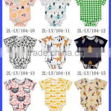 Summer Kids Modeling Clothes Short Sleeve Orange Elastic Cotton Spandex Bodysuit Romper Jumpsuit photo-5