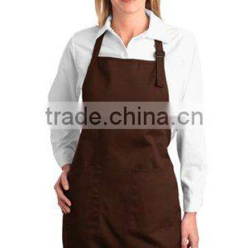 Port Authority Full Length Apron with Pockets - made of 100% cotton twill, has an adjustable neck strap and comes with your logo