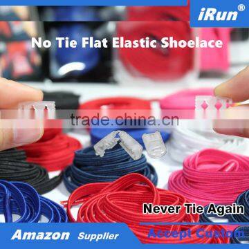 No Tie Elastic Laces with 4 Anchors - 6mm 8mm width Lazy Shoelaces for All the Sports - Accept Custom - Amazon Supplier