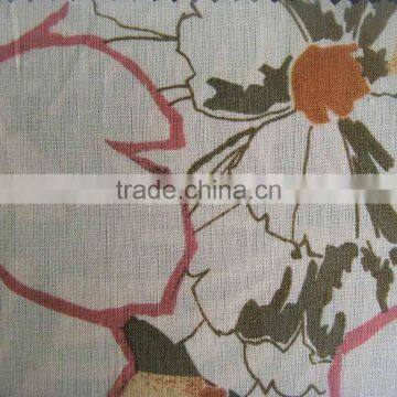 linen cotton mixed spinning printed fabric