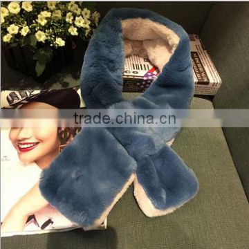 Imitation rabbit fur collar plush fur female students with thick scarf pure color head collars to keep warm