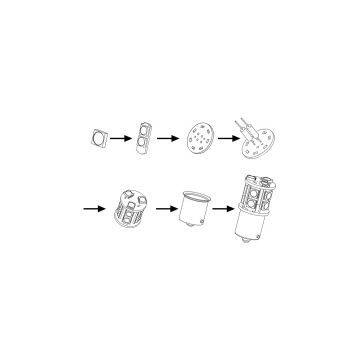 LED Automotive Lilight Bulbs 5050SMD BA15S Flat Foot Bronze Head Low Light - Declining photo-3