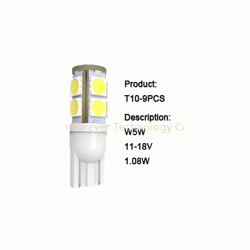 194 LED Car Light Bulbs W5W 5050SMD*9PCS High Impact Resistance Low Light - Declining photo-2