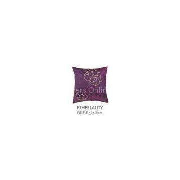 Purple Square Zippered Embroidered Decorative Pillows Custom With 18 x 18