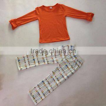 wholesale plain long sleeve handmade girls boutique sets