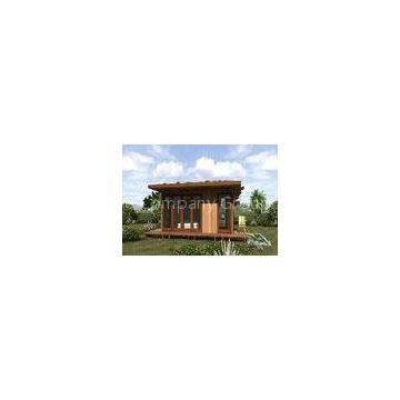 Wood / Aluminum Door Frames Prefab Log Homes Modern Bungalow Houses For Big Villa