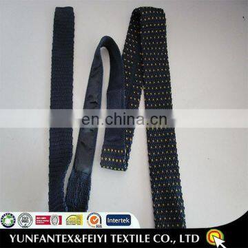 2015 latest fashion Wholesale Fashion Men Skinny navy yellow Two Sided Solid Silk Knit Neck Tie