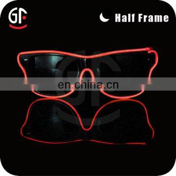 New Wholesale Led Flash Party Wear Half Frame EL Wire Glasses Sunglasses photo-3