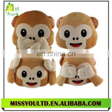 Creative Plush Stuffed Funny Emoji Monkey Pillow