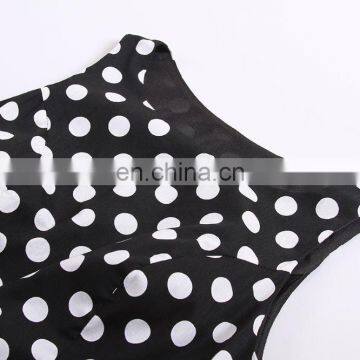 Cotton Short Party Wear Female Clothing Plus Size 50's 60's Polka Dot a Line Women Dress photo-2