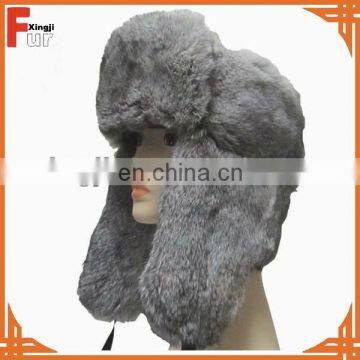 Top Quality Chinese Chinchilla Rabbit Fur Russian Hat photo-2