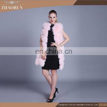 Wholesale Products fox fur vest dyed real new arrival women real fox fur vest fur coat