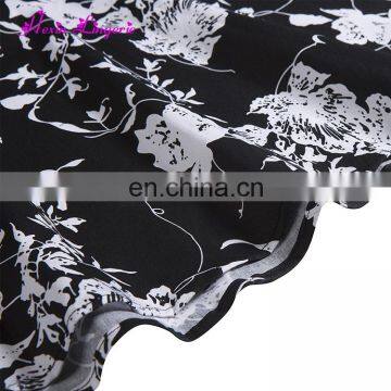 Wholesale Price Black and White Floral Korean Casual 2017 Women Floral Dress photo-5