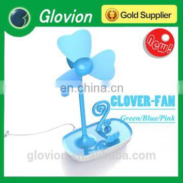 2014 Hot sale mini fan rechargeable clover shape mini fan rechargeable USB clover shape mini fan rechargeable