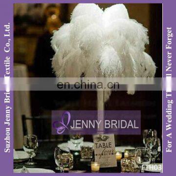 FTH02 Wedding Table Decoration White Artificial Ostrich Feathers photo-2