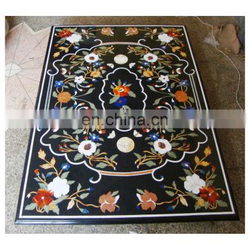 Pietra Dura Black Dining Table Tops