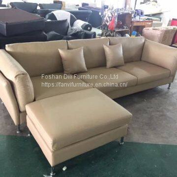 Home Furniture Italian Style Modern Living Room Leather Feather Sofa photo-4