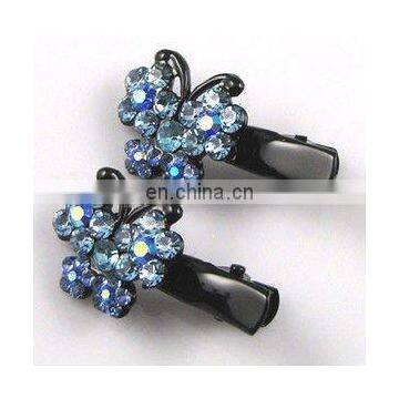 2013 newest fashion alloy butterfly rhinestone hair clip