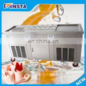 Top Sale Ice Cream Machinery Double Square Pan Roll Fried Ice Cream Roll Machine Fry Ice Pan Machine photo-4