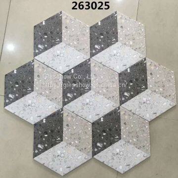 10\'\'x23\'\' Terrazzo Patchwork Matte Honeycomb Tile