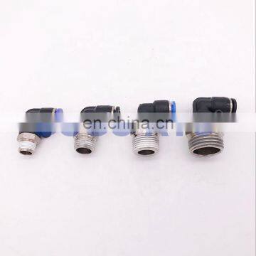 L type 14mm 1/4 3/8 1/2 inch BSP pneumatic screw pipe fitting threaded elbow pu angle hose connector 90 degree PL pipe joint