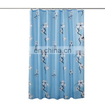 blue color flower polyester Shower Curtain Liners Bathing Shower Curtain