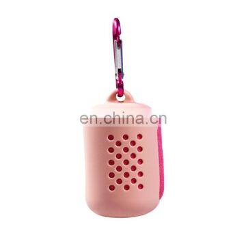 Sport Portable Towel With Silicone Box Outdoor Activities Yoga Gym Sport Towel Quick Dry photo-6