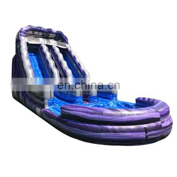 Blow Up Waterslide Commercial Inflatable Purple Marble Water Slides With Pool